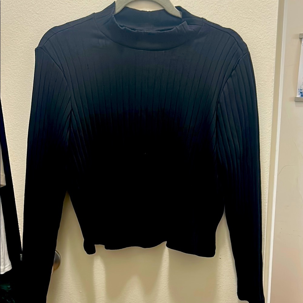 Mock Neck Ribbed Sweater